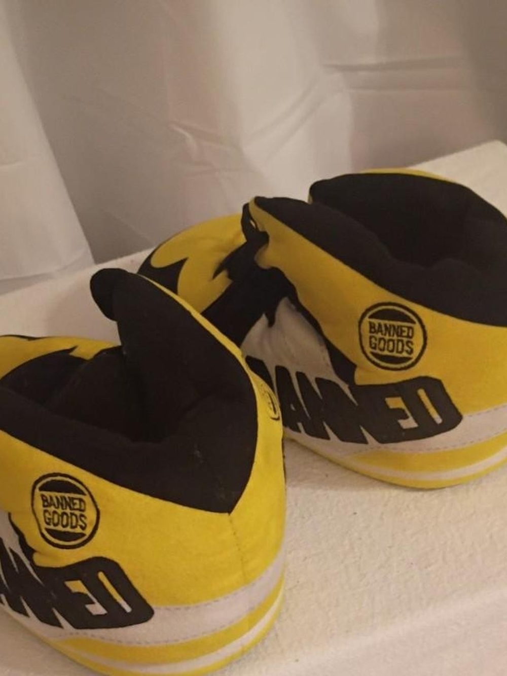 Kids Yellow & Black Banned Goods High-Top Sneakers